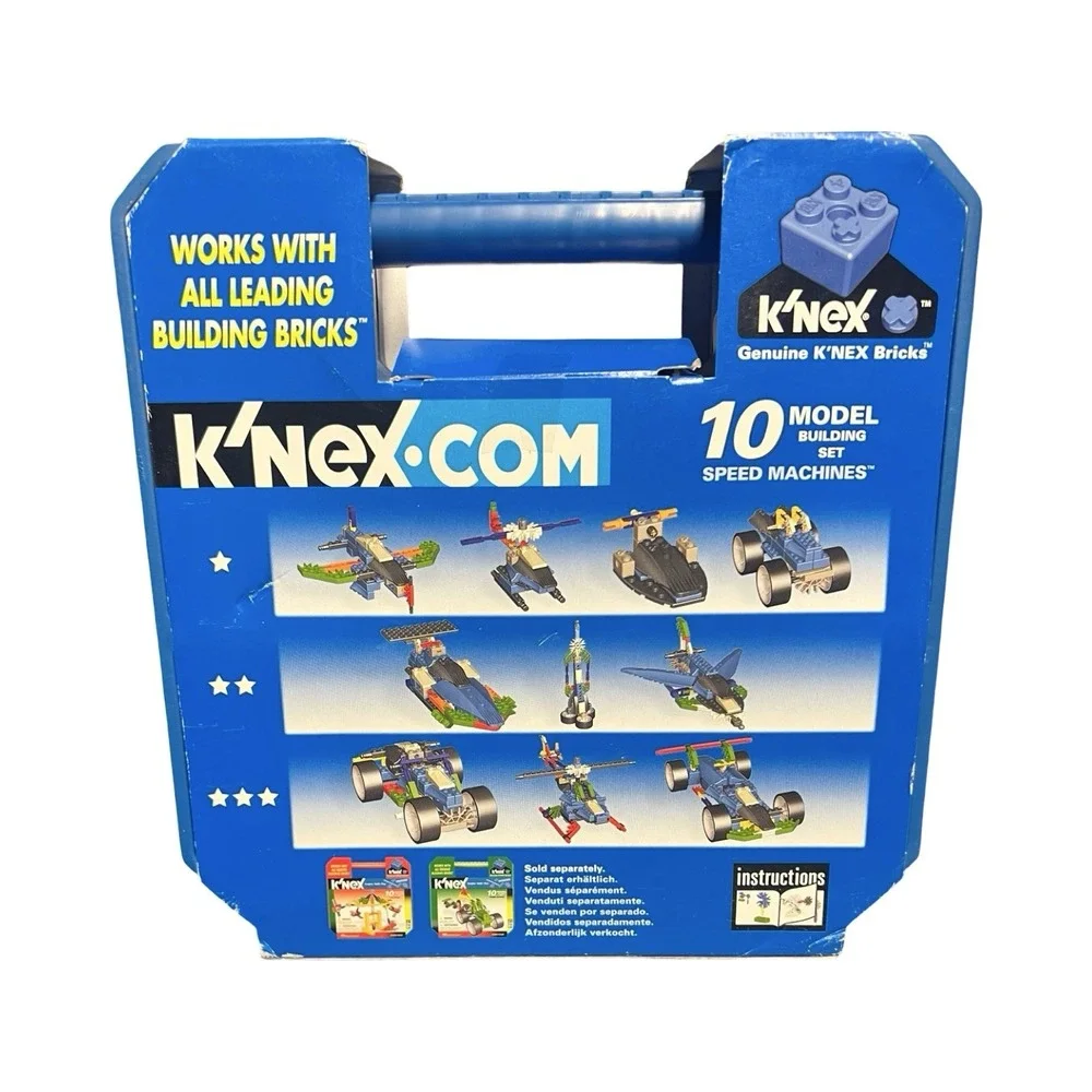 KNEX Speed Machines 10‎ Model Building Set 150 Pcs 61003 Carrying Case 2006 VTG